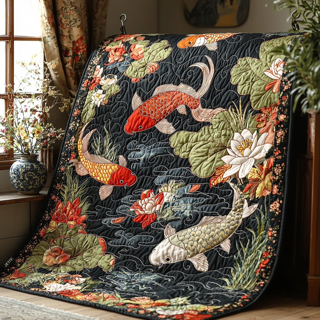 Manta Acolchada – Elegancia de Koi Japonés NCU0DV6424