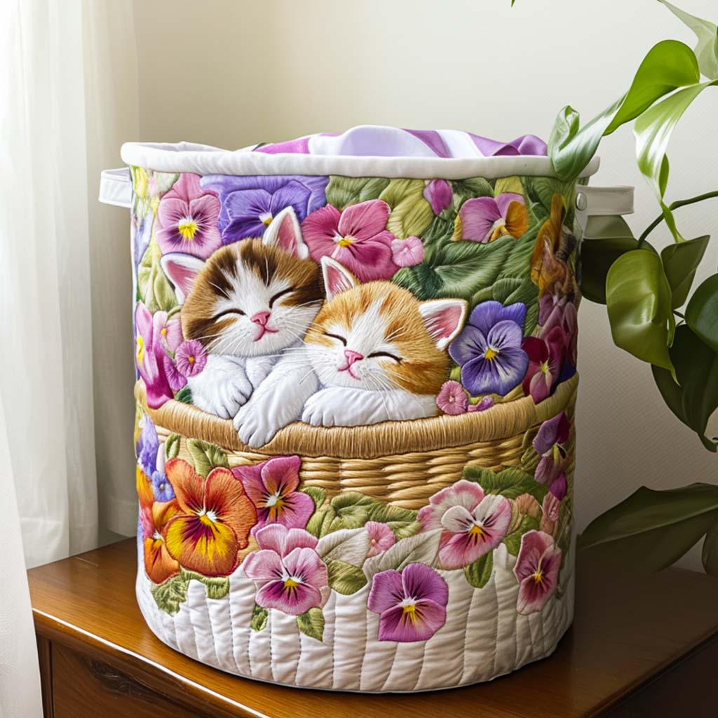 Cesta de Ropa Acolchada – con Gatos NCU0NNT1332