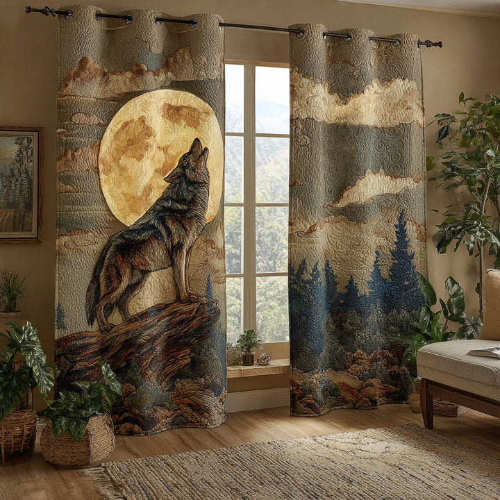 Cortinas Acolchadas – Cortina Plisada Majestad del Lobo Lunar NCU0HH1592