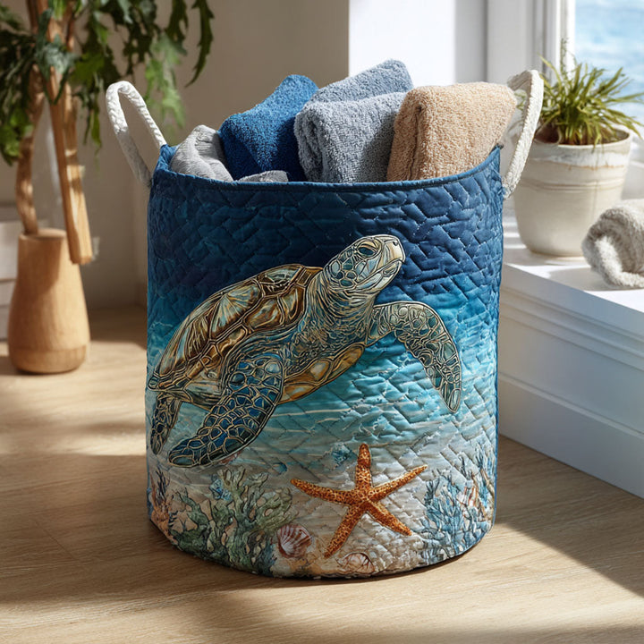 Cesta Acolchada con Tortuga | Cesta Hecha a Mano