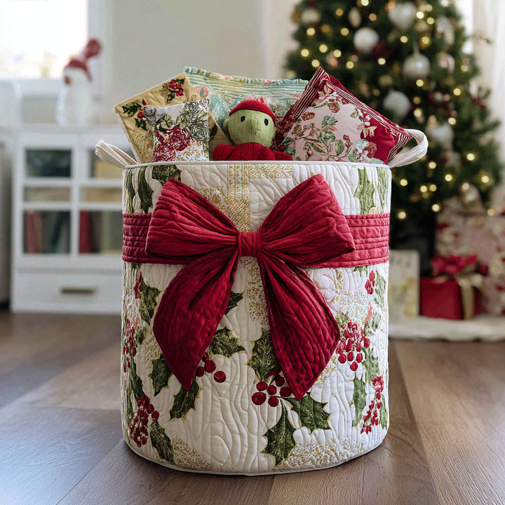 Cesta de Ropa Acolchada – con Estampado Navideño NCU0PTT1301