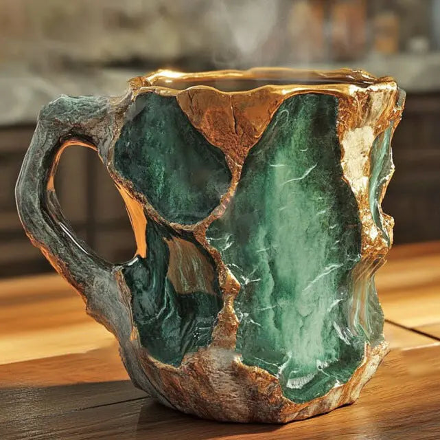 Tazas de Café con Cristales de Minerales Integrados