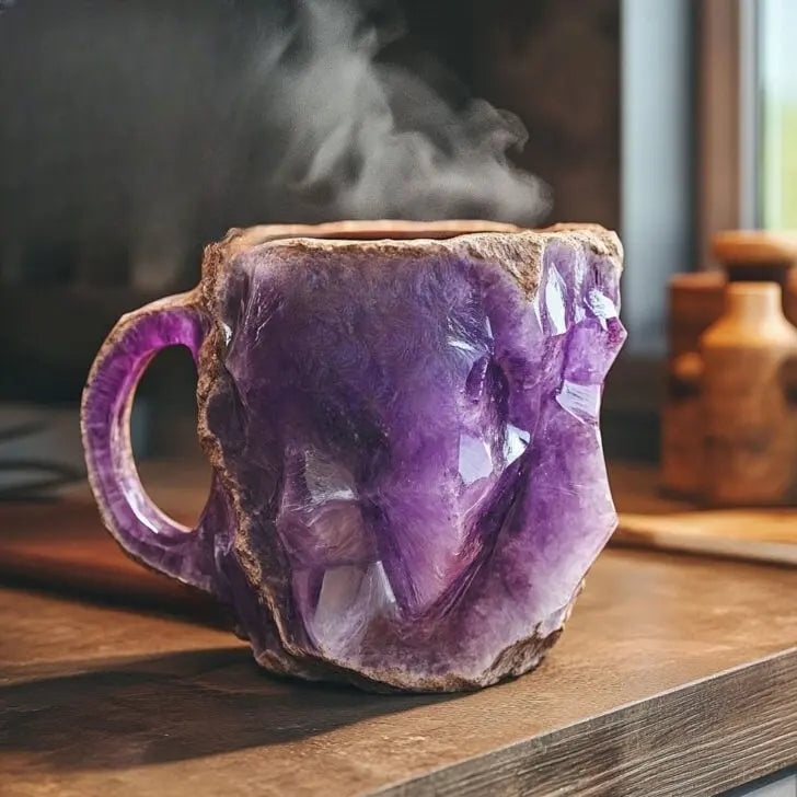 Tazas de Café con Cristales de Minerales Integrados