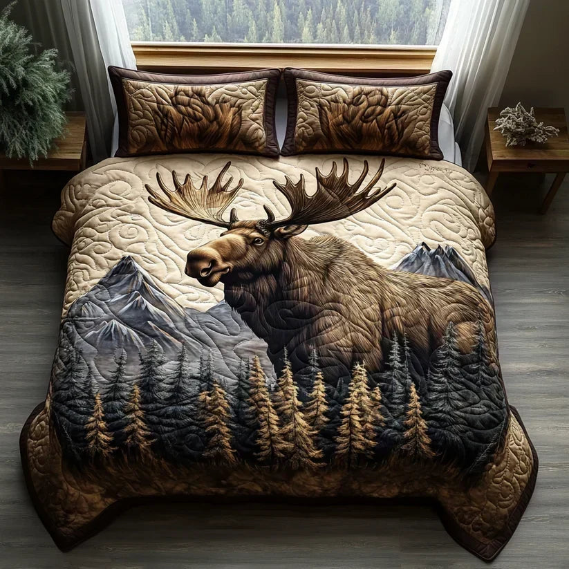 Juego de Cama Acolchado de 3 Piezas – Animales del Bosque