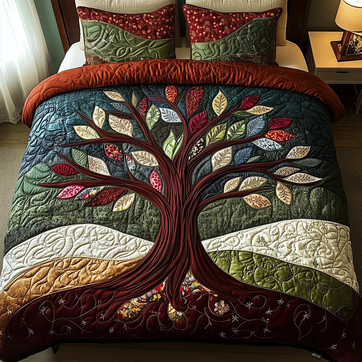 Juego de Cama Acolchado de 3 Piezas – Abrazo de la Naturaleza