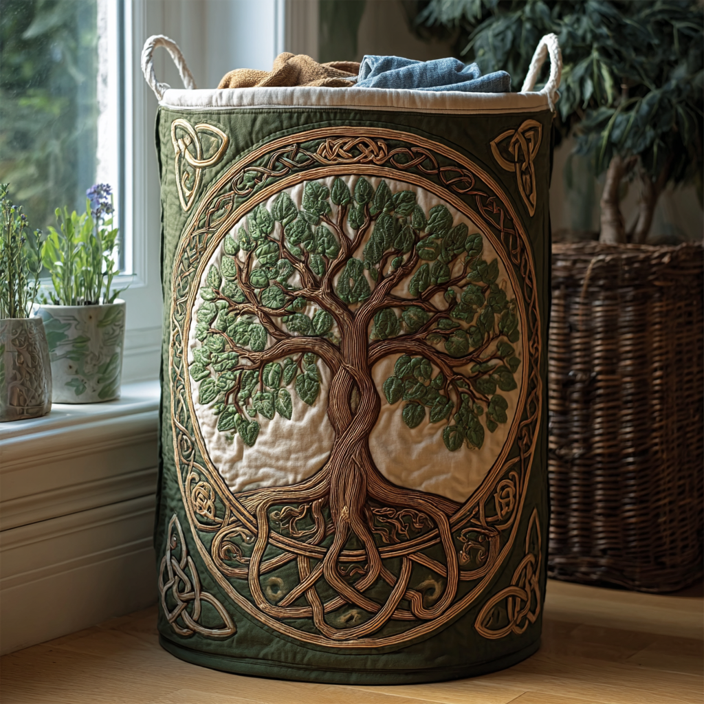 Árbol de la Vida | Cesta de Ropa Hecha a Mano