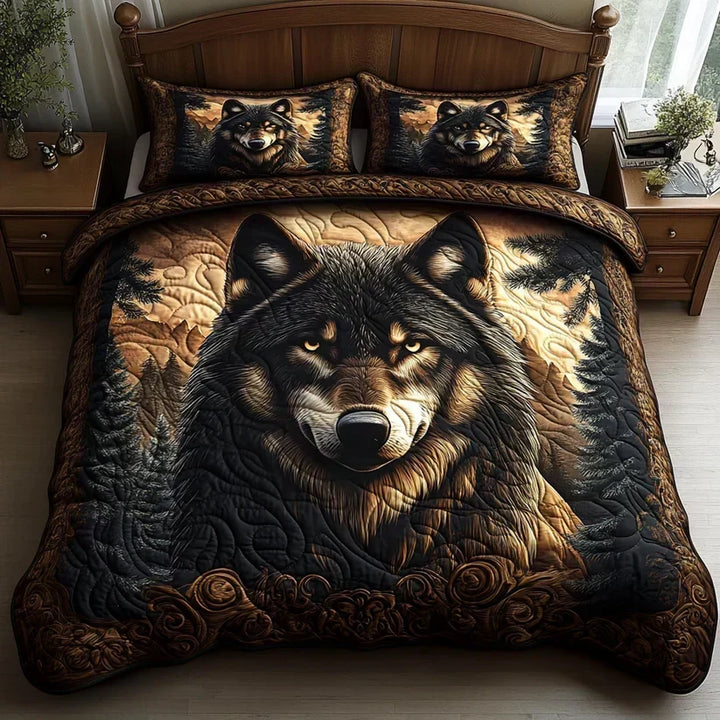 Juego de Cama Acolchado de 3 Piezas – Animales del Bosque