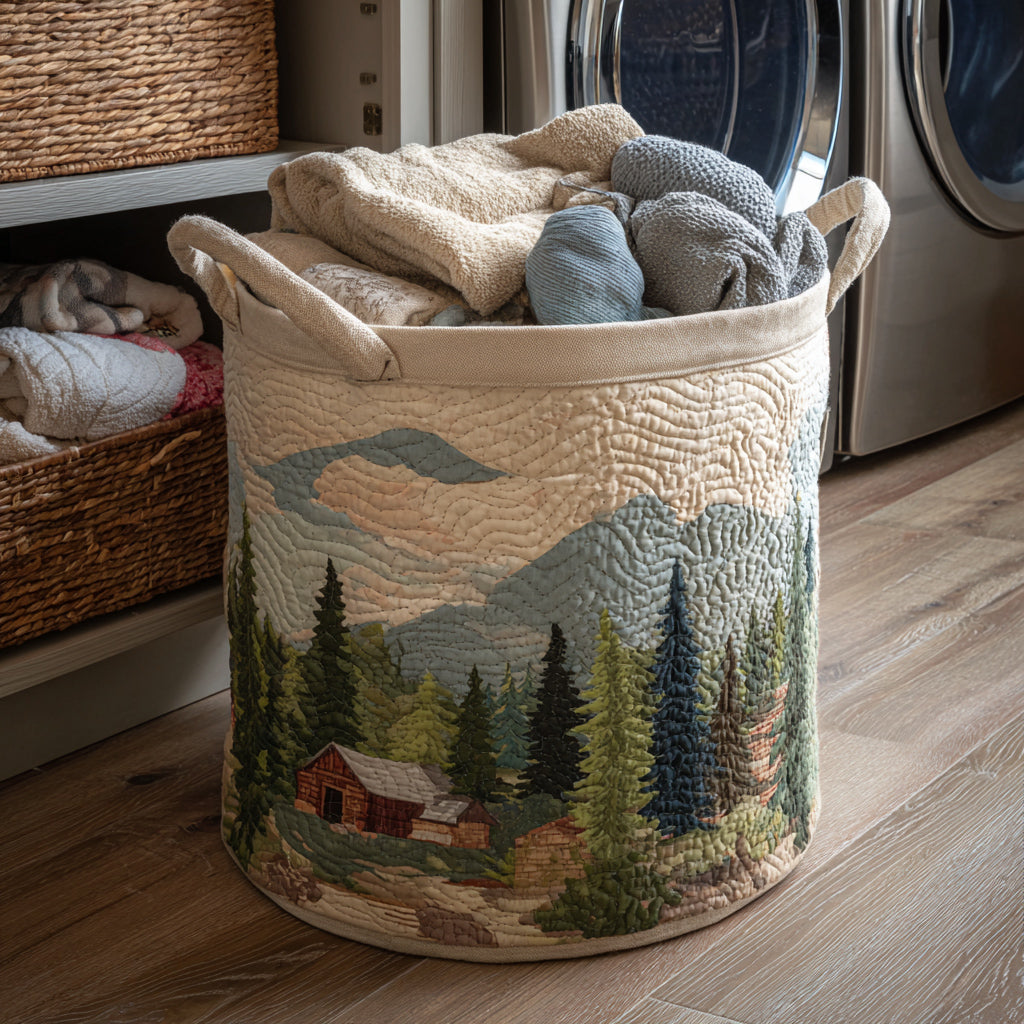 Cesta de Ropa Acolchada – con Hojas de Roble NCU0HNH247