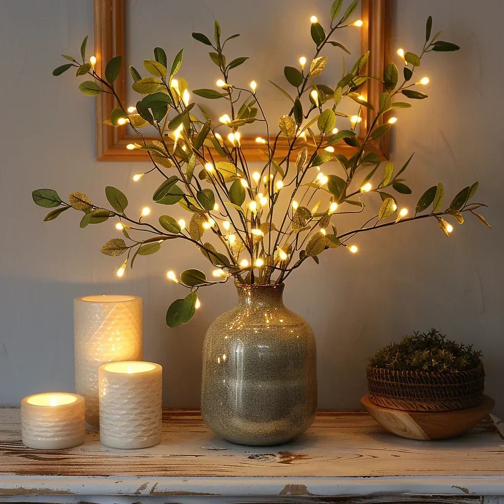 Rama de Olivo con Luces Decorativas