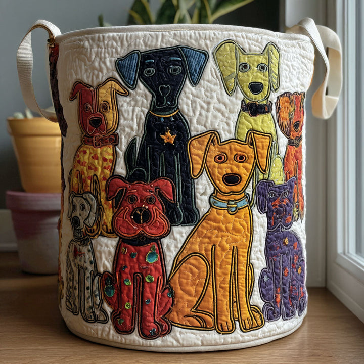 Cesta de Ropa Acolchada – con Motivo de Perro NCU0QN036