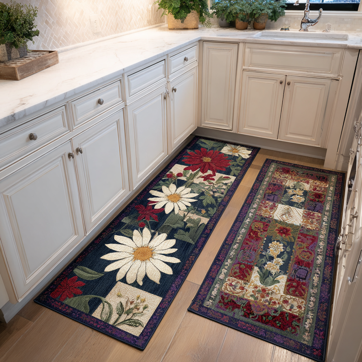 Tapete de Cocina Antideslizante – Tapete de Cocina con Flores Delicadas NCU0DK11086