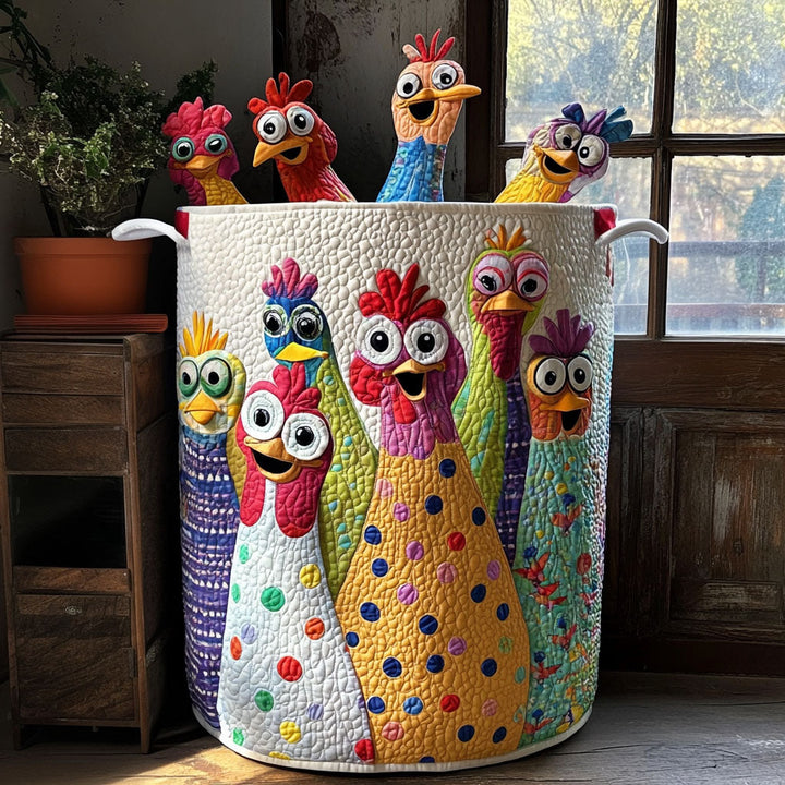 Cesta de Ropa Acolchada – con Gallinas de Campo NCU0PTT785
