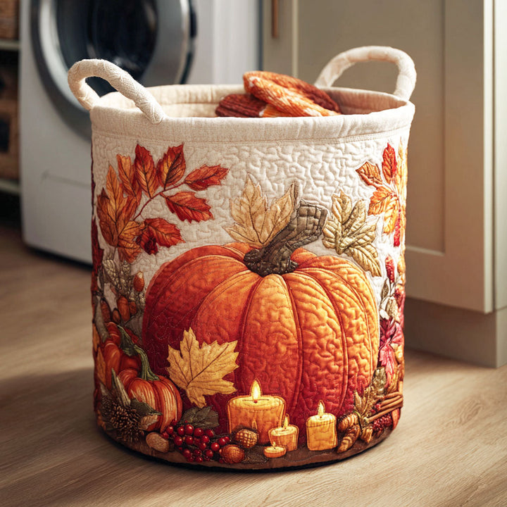 Cesta de Ropa Acolchada – con Calabazas de Otoño NCU0NTD316