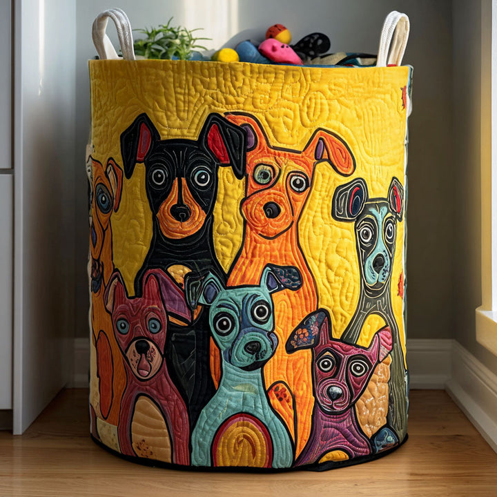Cesta de Ropa Acolchada – con Motivo de Perro NCU0QN036