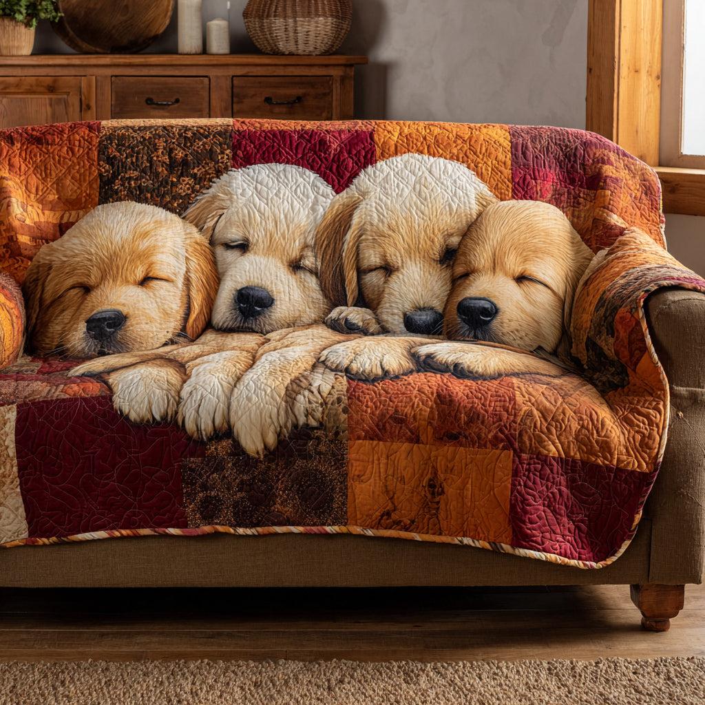 Funda de Sofá Acolchada – con Golden Retriever NCU0HH984