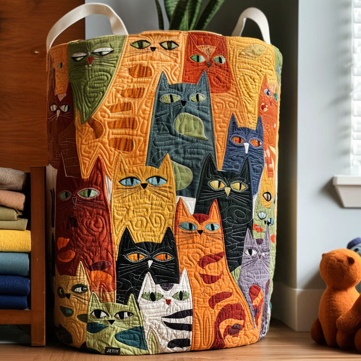 Cesta de Ropa Acolchada – con Gatos NCU0PTT1134
