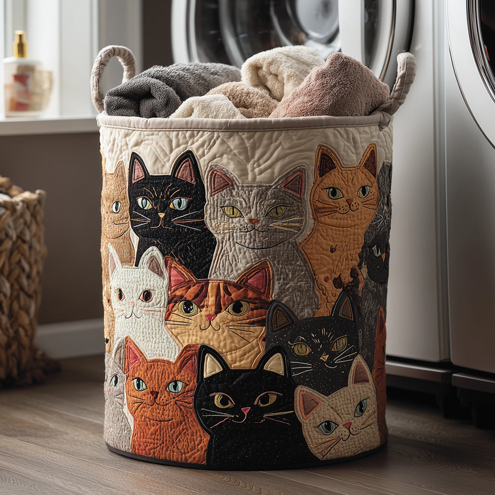 Cesta de Ropa Acolchada – con Gato Acogedor NCU0TH3112