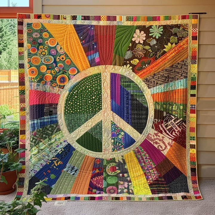 Manta Acolchada – Retro con Símbolo de Paz NCU0PT072