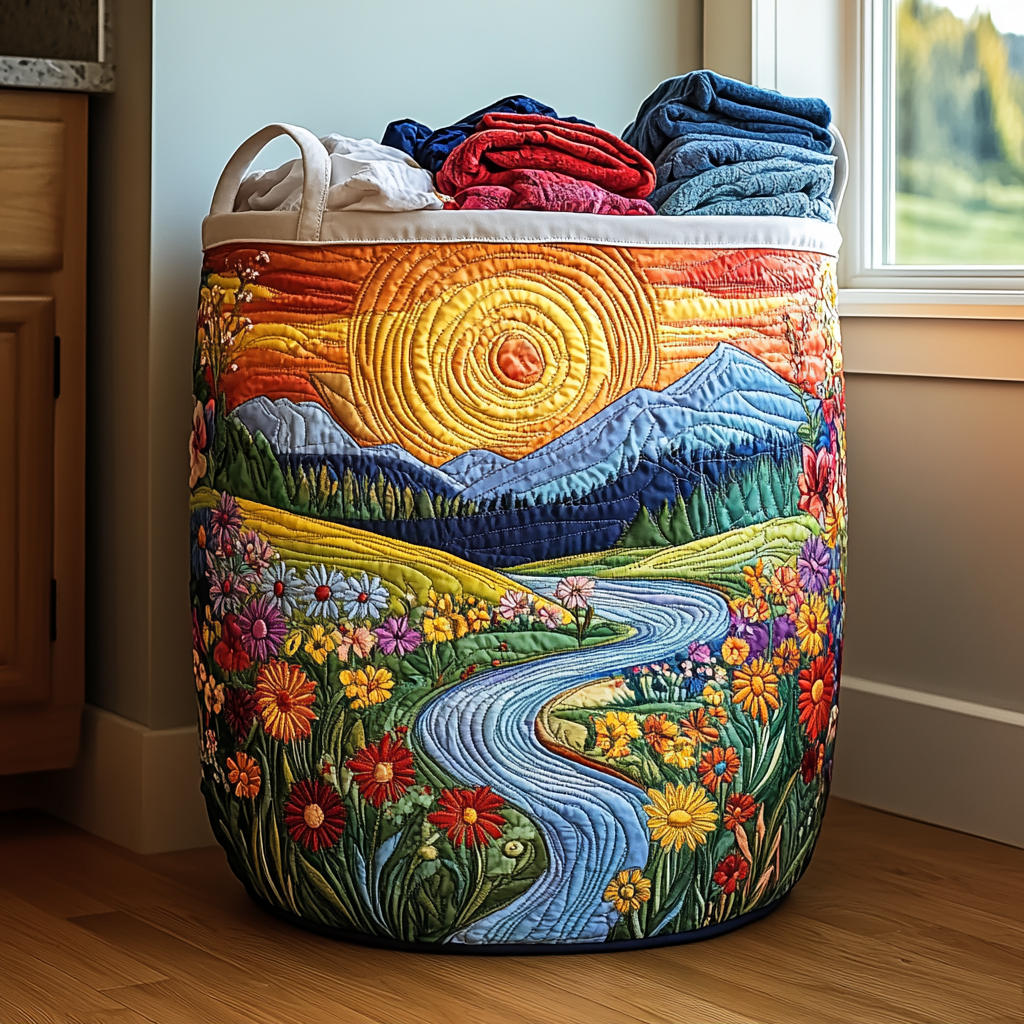 Cesta de Ropa Acolchada – con Paisaje Natural NCU0DDK1015