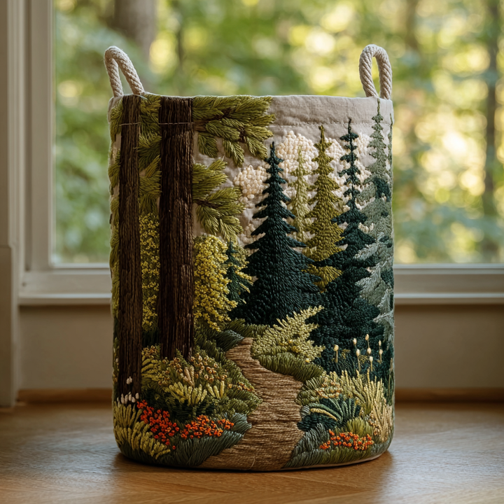 Cesta de Ropa Acolchada – en Relieve con Paisaje Natural NCU0DDK1239