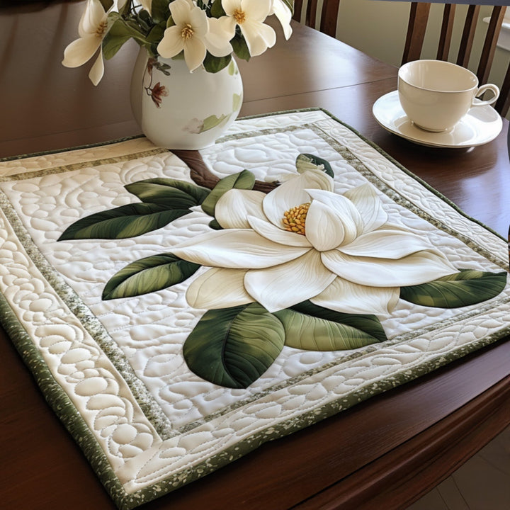 Individuales Acolchados – Flor de Magnolia Rústica NCU0PT4219