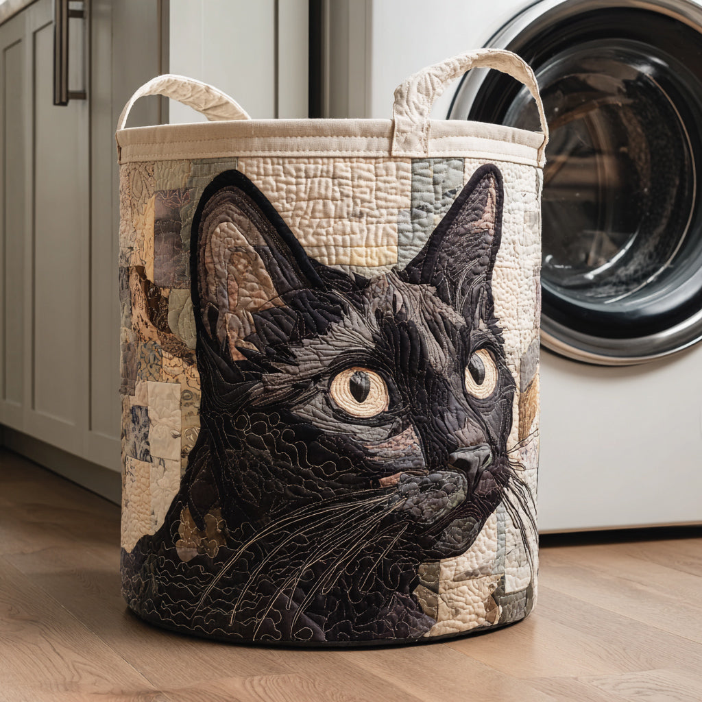 Cesta de Ropa Acolchada – con Gato Negro NCU0HNH036