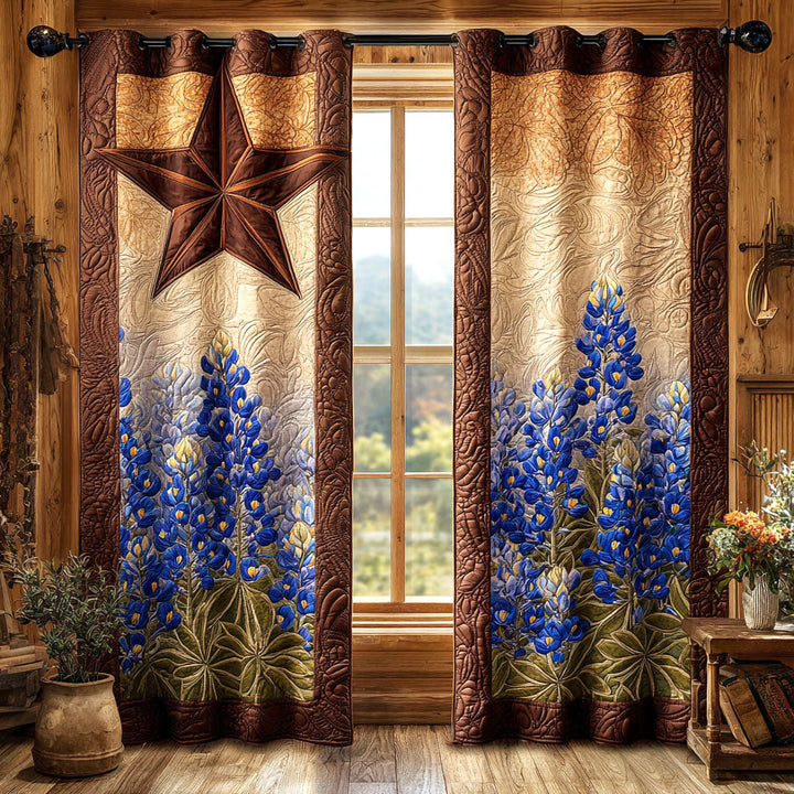 Cortinas Acolchadas – Flor de Estrella Rústica NCU0TV1393