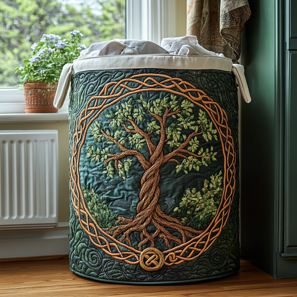 Cesta de Ropa Acolchada – con Paisaje Natural NCU0QN057