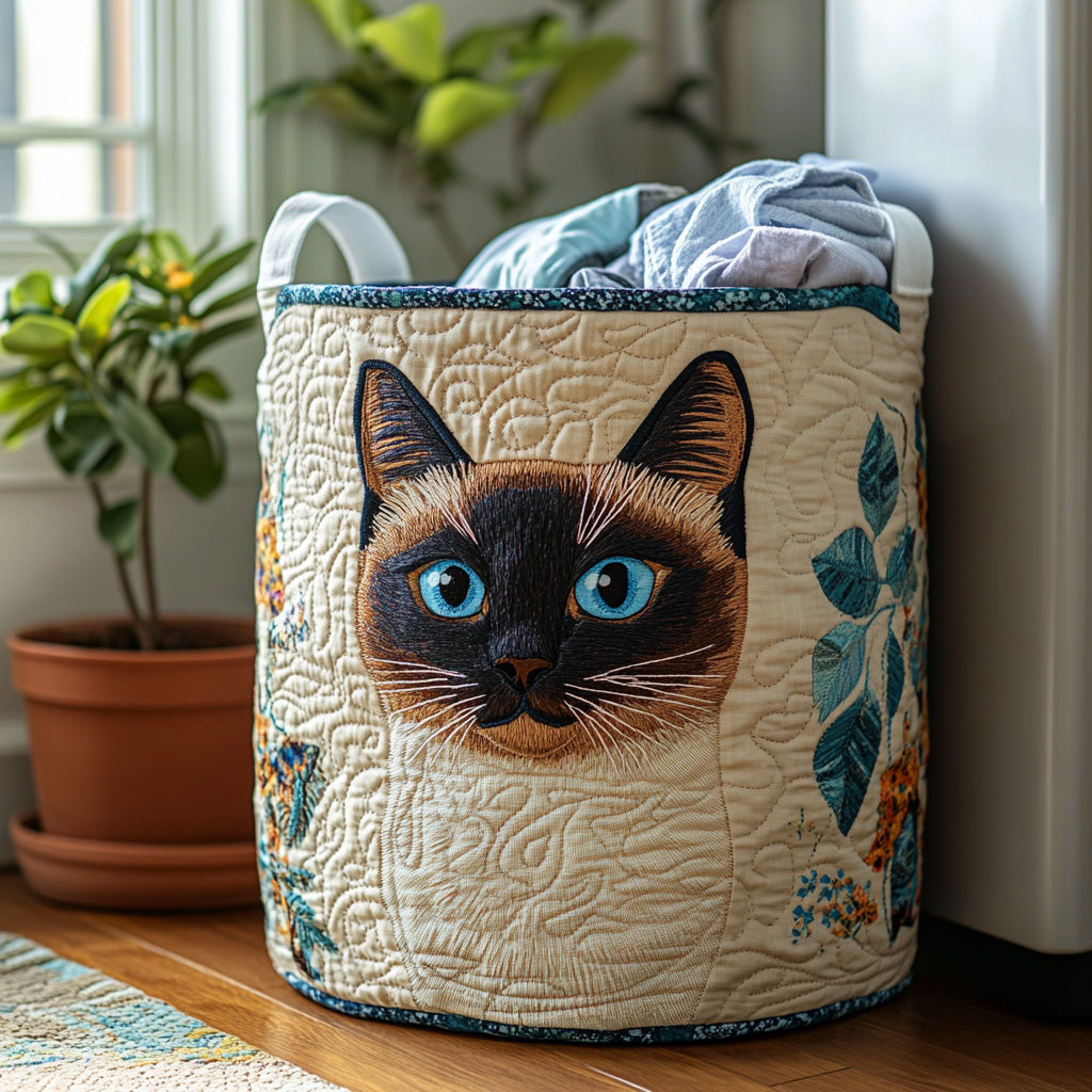 Cesta de Ropa Acolchada – con Gato Siamés NCU0DV854