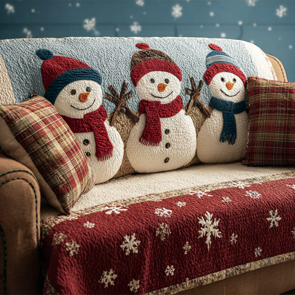 Funda de Sofá Acolchada – con Muñeco de Nieve Sonriente NCU0DK10795