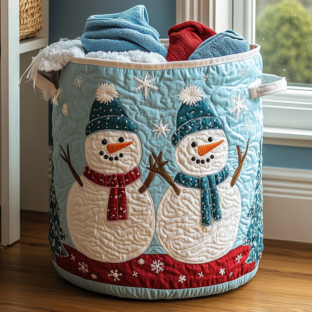 Cesta de Ropa Acolchada – con Muñeco de Nieve NCU0DDK1070