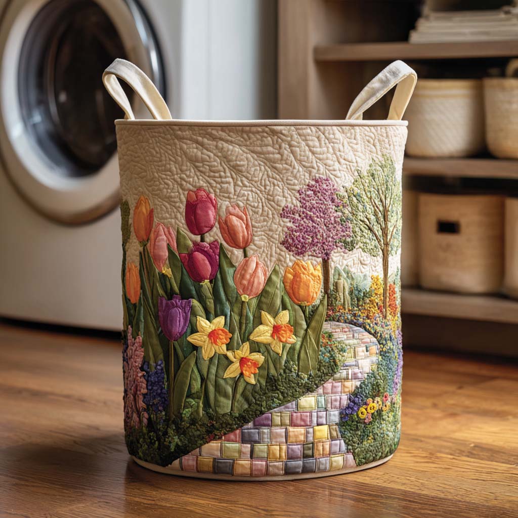 Cesta de Ropa Acolchada – con Diseño Floral NCU0NTD092