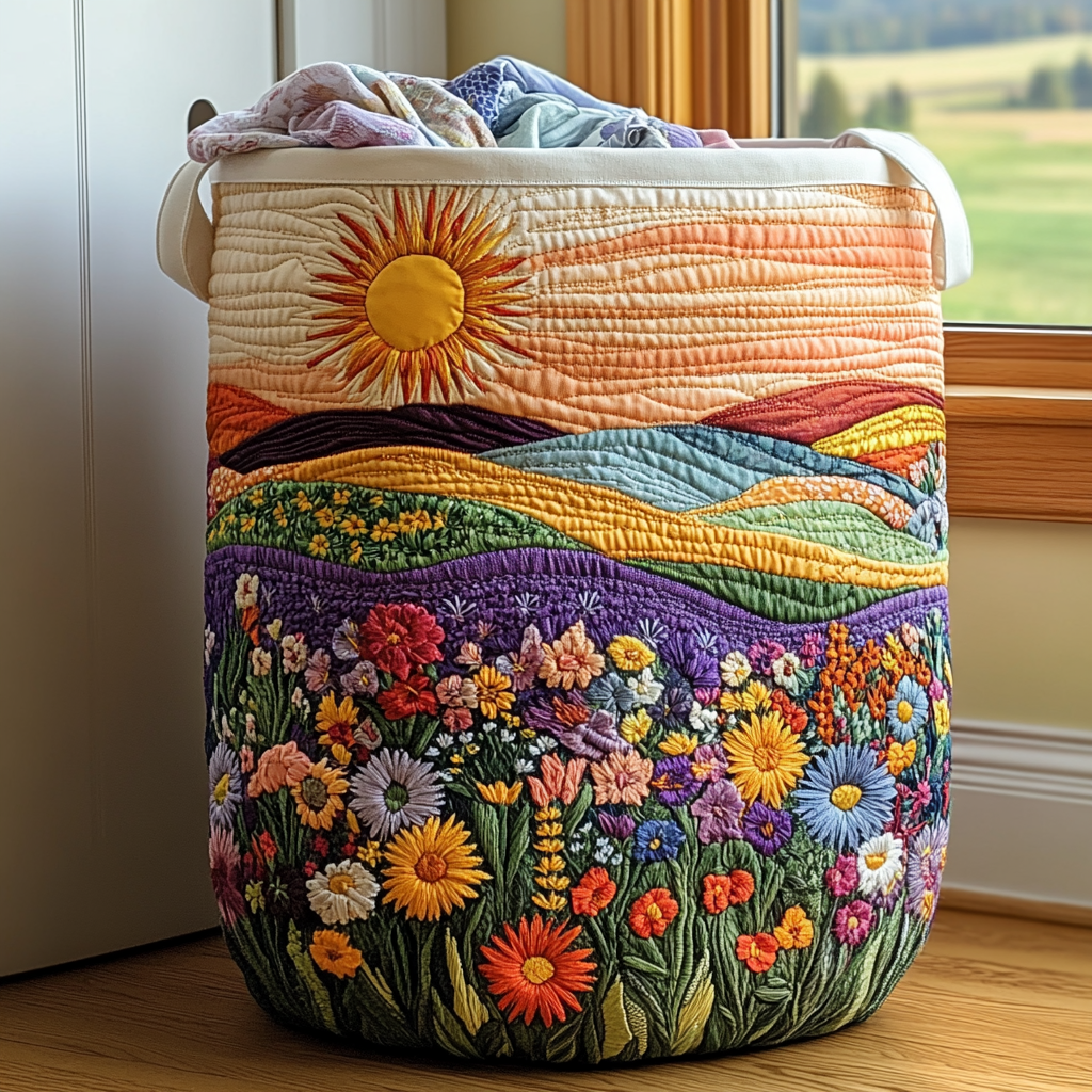 Cesta de Ropa Acolchada – con Estampado Floral NCU0DDK1040