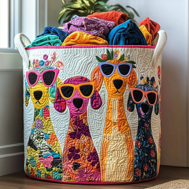 Cesta de Ropa Acolchada – con Perritos Alegres NCU0DDK1308