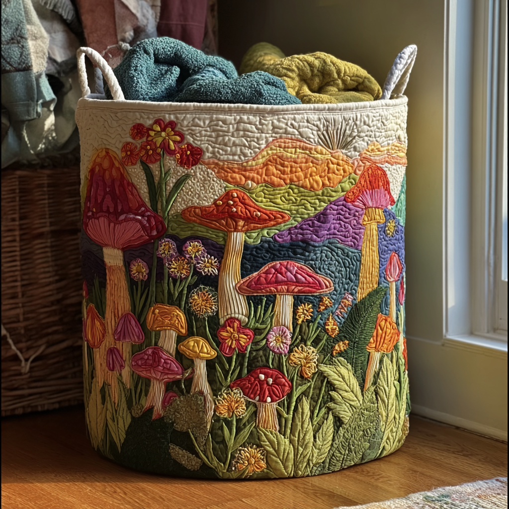 Cesta de Ropa Acolchada – con Estampado Floral NCU0DDK1361