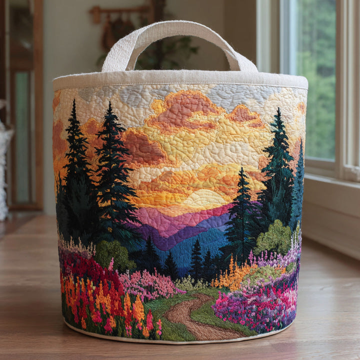 Cesta de Ropa Acolchada – con Paisaje de Bosque NCU0QN040