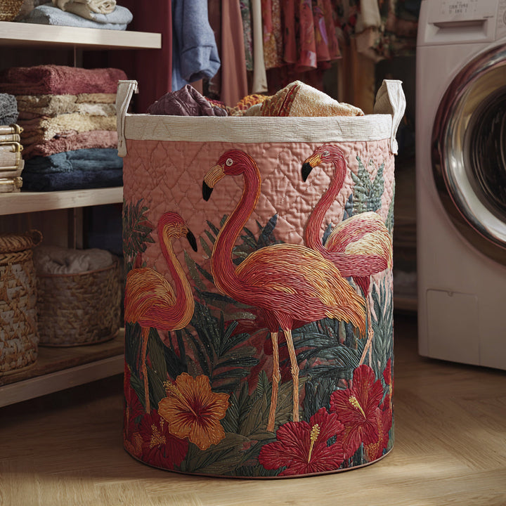 Cesta de Ropa Acolchada – con Flamencos NCU0HNH096
