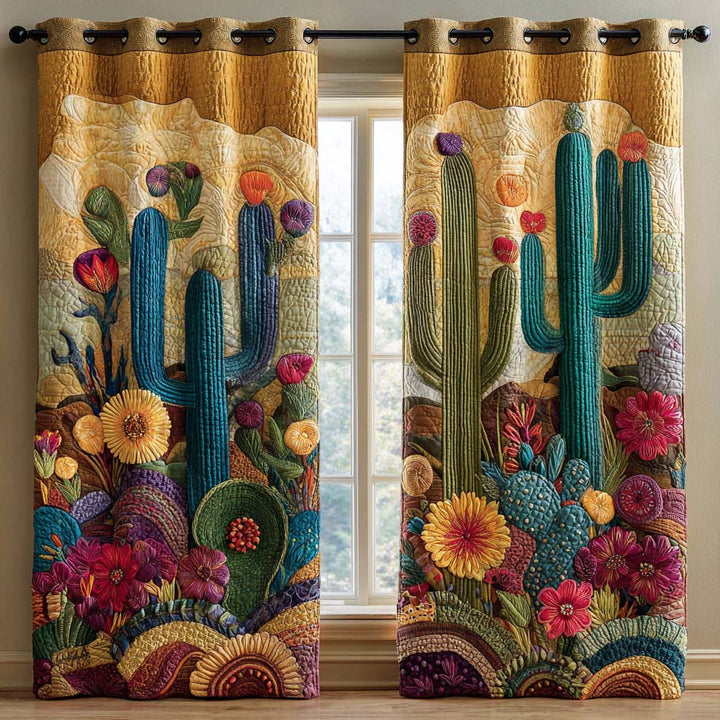 Cortinas Acolchadas – Cactus Turquesa NCU0XD2003