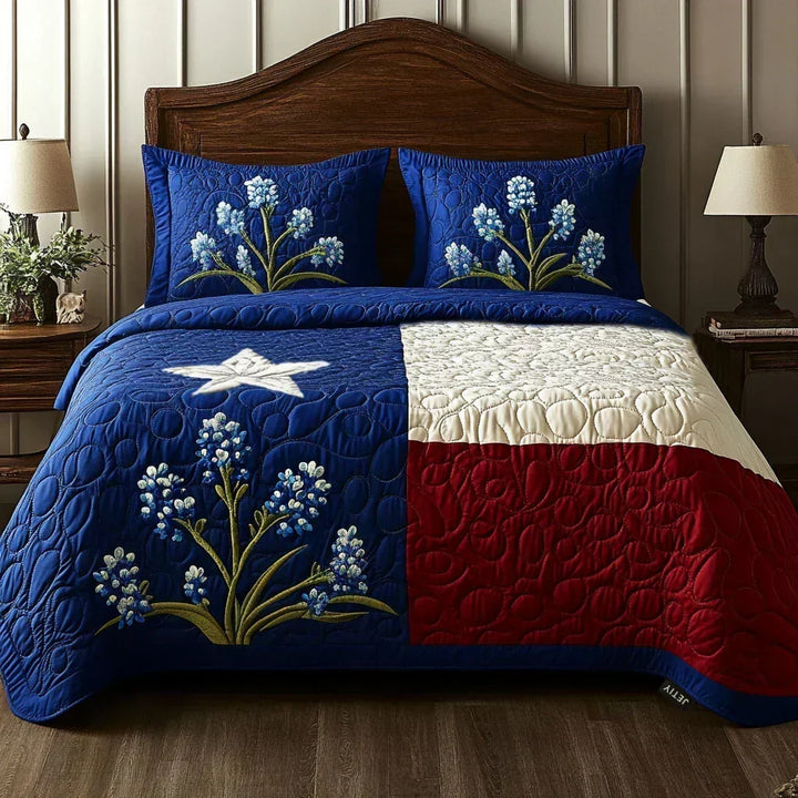 Juego de Cama Acolchado de 3 Piezas – Orgullo de Texas