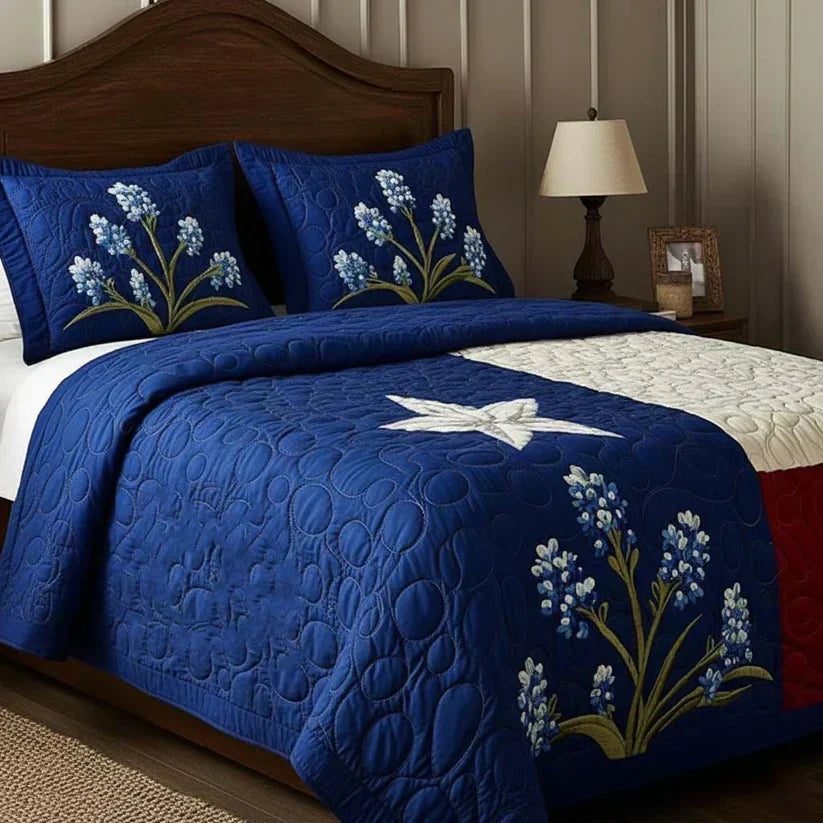Juego de Cama Acolchado de 3 Piezas – Orgullo de Texas
