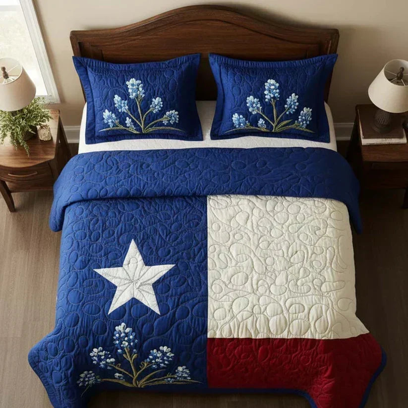 Juego de Cama Acolchado de 3 Piezas – Orgullo de Texas