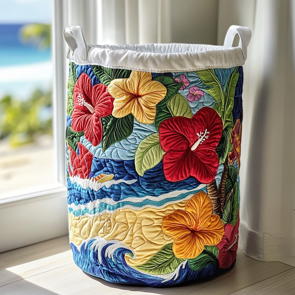 Cesta de Ropa Acolchada – con Motivo Tropical NCU0QN021