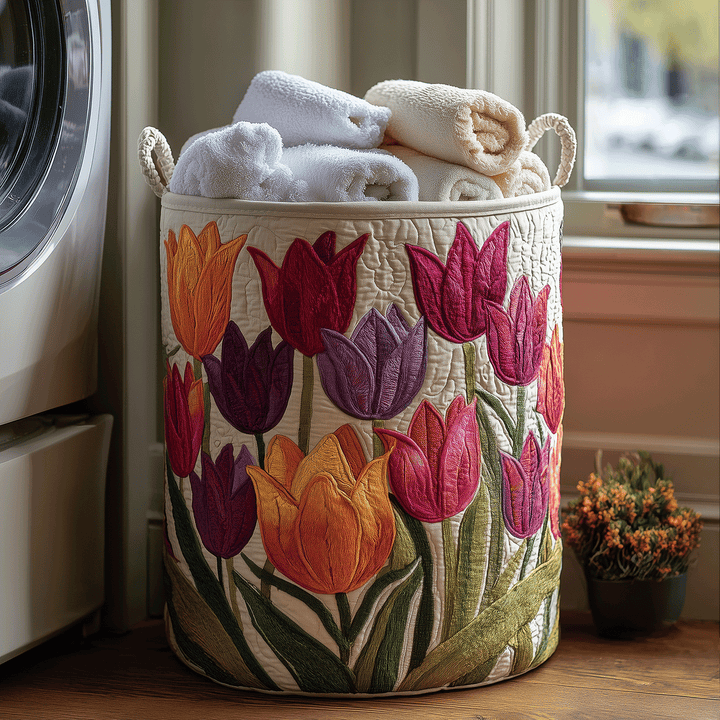 Cesta de Ropa Acolchada – con Tulipanes NCU0TH2905