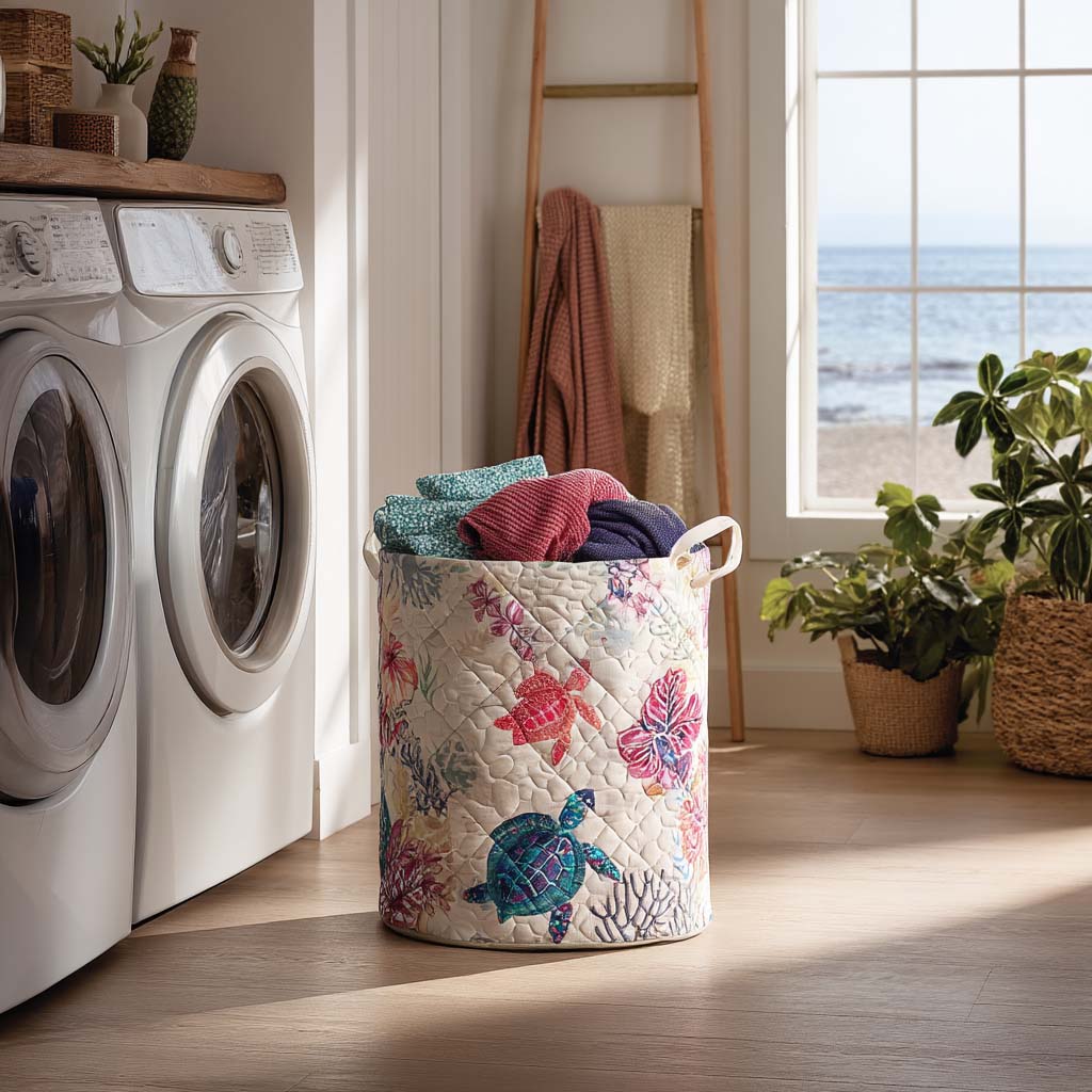 Cesta de Ropa Acolchada – con Tortuga Marina NCU0QN030