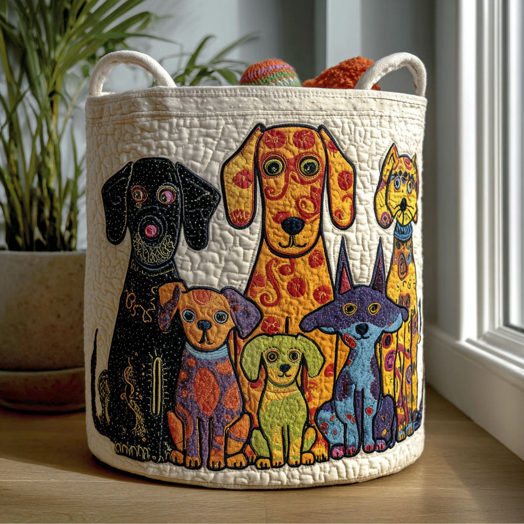 Cesta de Ropa Acolchada – con Perritos Alegres NCU0PTT1435