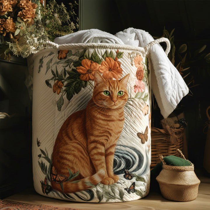Cesta de Ropa Acolchada – con Gato y Bigotes Dorados NCU0PTT2100