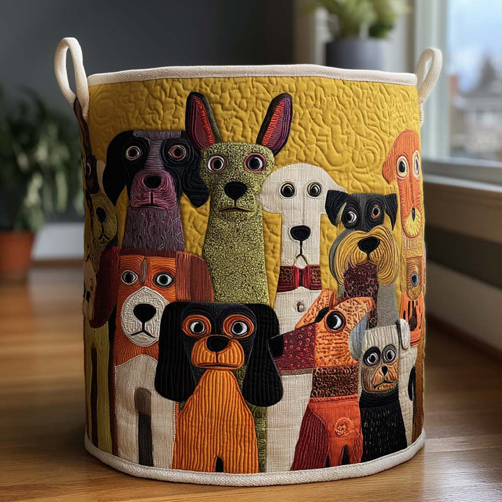 Cesta de Ropa Acolchada – con Motivo de Perro NCU0PTT1468