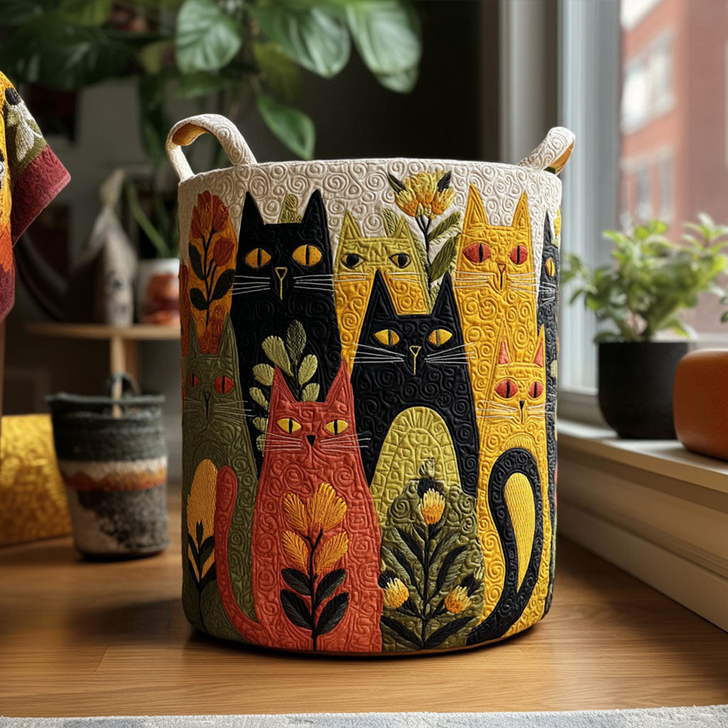 Cesta de Ropa Acolchada – con Gatos NCU0PTT2133