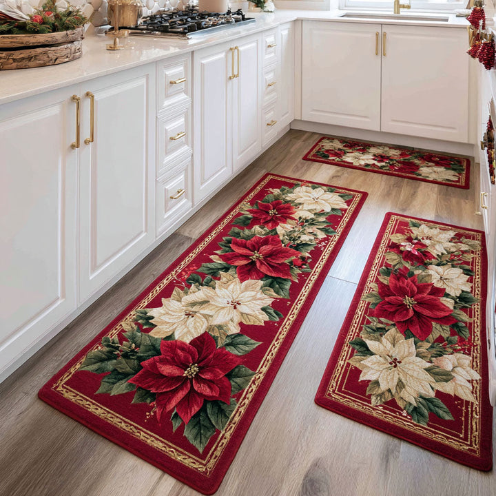 Tapete de Cocina Antideslizante – Tapete Invernal con Flores Delicadas NCU0DK11530