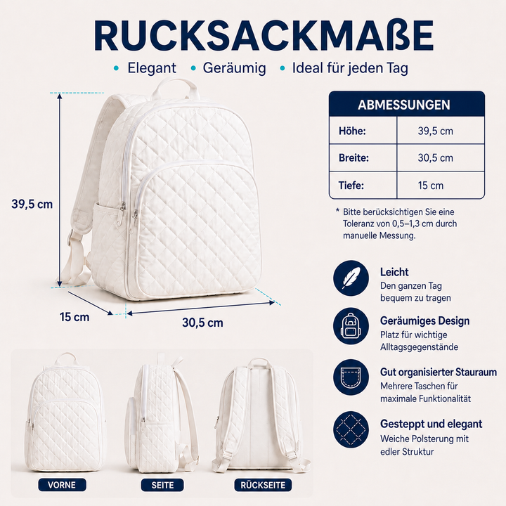 Mochila Acolchada Hippie con Correas Negras